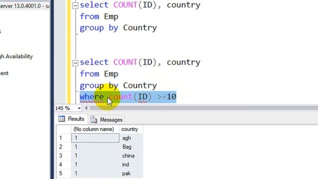Tutorial 17: HAVING CLAUSE in SQL (Urdu/Hindi) смотреть онлайн