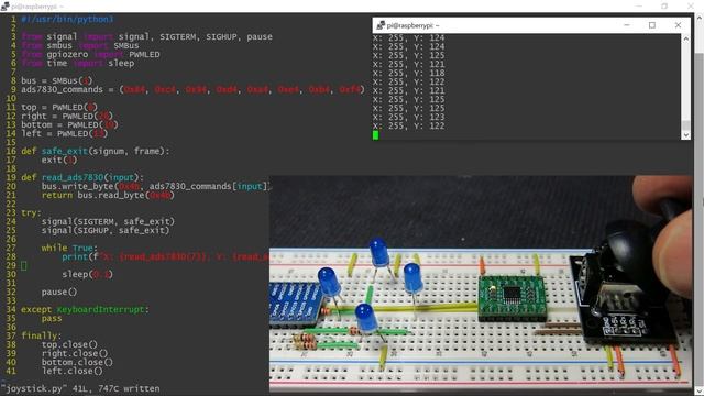 Drift-Free Joystick with Raspberry Pi (Python, gpiozero, ADS7830 ADC) смотреть онлайн