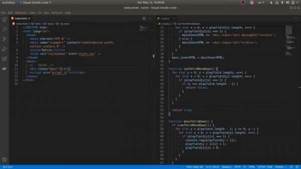 Создание игры Тетрис на JavaScript | Часть 1 | Tetris game in JavaScript.