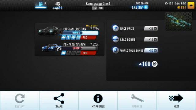 CSR Racing Koenigsegg One:1 SHIFT PATTERN 7.0xx [ FULL CREW ] смотреть онлайн