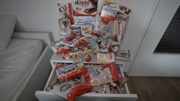 Happy German Kinder Surprise Eggs Candy Duplo, Bueno White, Dark Kinder Maxi King Haselnut