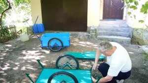 Велоприцеп грузовая тележка - универсальный вариант. Сборка велоприцепа. Велоприцеп своими руками.