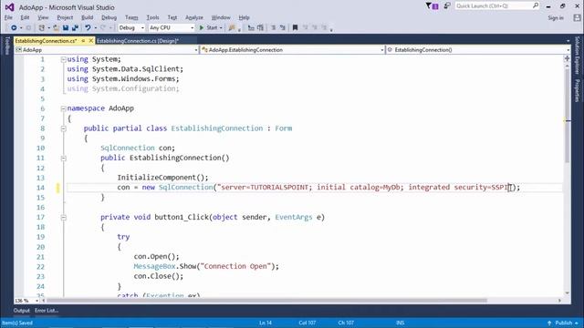 ADO.NET - Establishing Connection смотреть онлайн