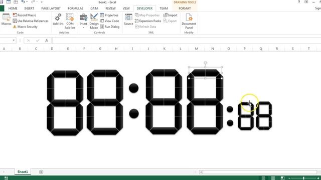 Innovation: Digital Clock in Excel (VBA+Autoshapes) смотреть онлайн