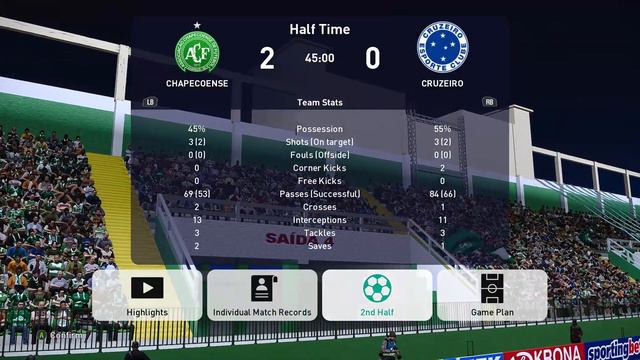 PES 2021 : CHAPECOENSE x CRUZEIRO(3 - 1) | ARENA CONDÁ | LEGEND смотреть онлайн