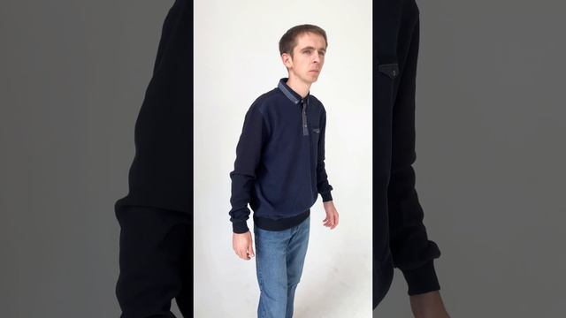 Джемпер мужской темно-синий с воротником поло 514 смотреть онлайн