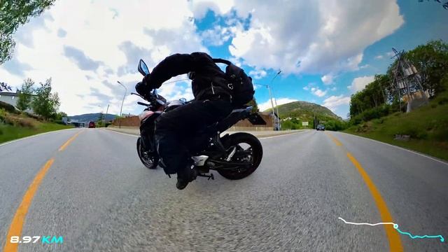 В Норвегии на мотоцикле Kawasaki Z650/2023 и с камерой Insta360 х3.