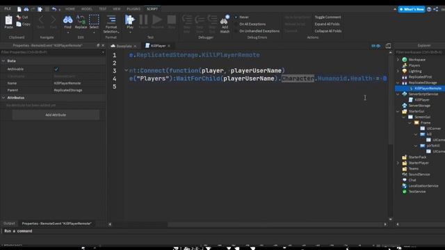 How to make a kill player GUI | Roblox Studio смотреть онлайн