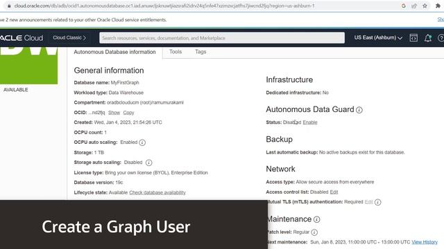 Create an Autonomous Database, Graph User, and Log into Graph Studio in less than 3 mins! смотреть онлайн