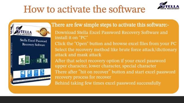 Stella Excel Password Recovery Software ppt смотреть онлайн