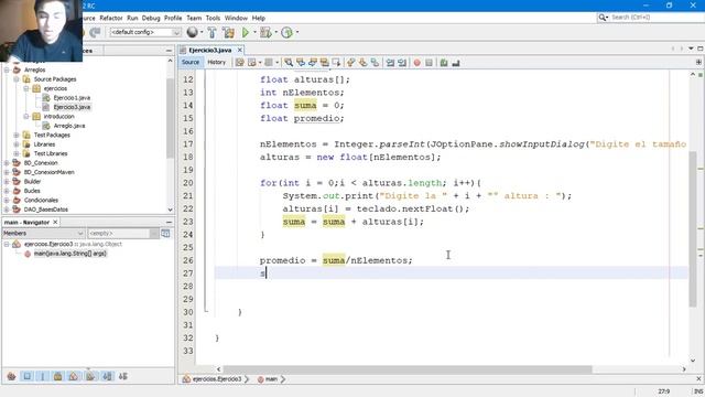 58 . Curso de Java II Arreglos II Ejercicio - Contar alturas mayores a su promedio смотреть онлайн