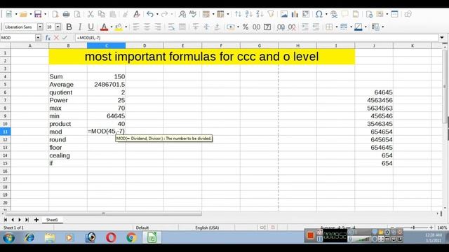most important formulas calc or excel for 'o' level and ccc смотреть онлайн