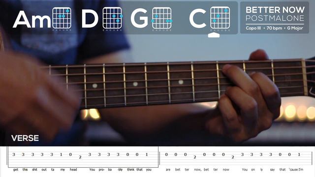 Post Malone - Better Now | Guitar Lesson | Easy Chords Acoustic Tutorial смотреть онлайн