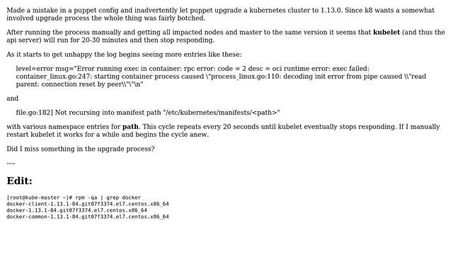 DevOps & SysAdmins: puppet upgrade kubernetes now kubelet won't stay up смотреть онлайн