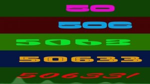 Numbers 0 to 100 1000 10000 100000 1000000