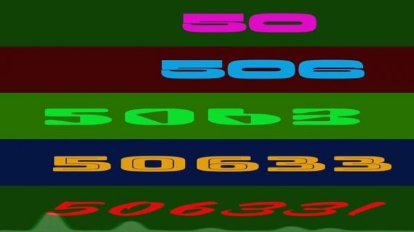 Numbers 0 to 100 1000 10000 100000 1000000