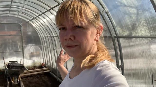 Первые весенние работы. Сажаю зелень с парнике. смотреть онлайн