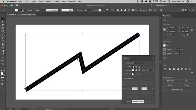 How to Round End of Path (Line) in Illustrator смотреть онлайн