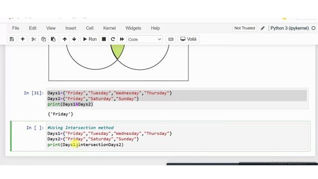 Union Intersection Difference & Symmetric Difference Sets|Python Programming | Jupyter NoteBook | I смотреть онлайн