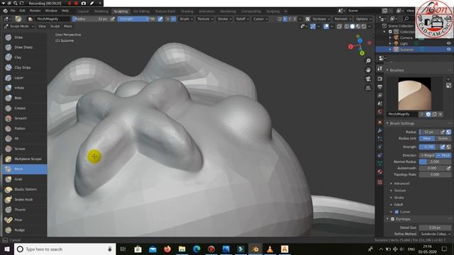 Blender Sculpting Beginner Tutorial #Interface and Types of Brushes #Introduction смотреть онлайн