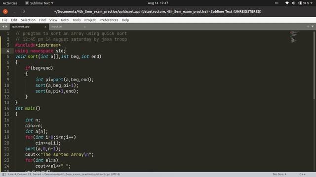 Quick sort c++ program | quick sort algorithm | java troop смотреть онлайн
