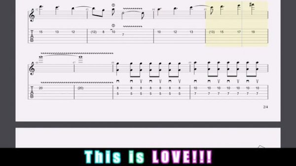 Power of LOVE!!! / Pastel＊Palettes　【Guitar TAB】