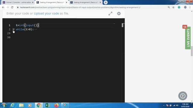 Seating Arrangement Problem HackerEarth ||Competitive Programming|| смотреть онлайн