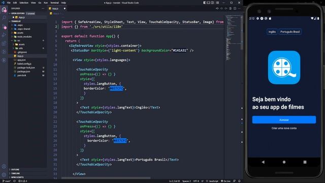 Aplicando multi idiomas com React Native e i18n ? смотреть онлайн