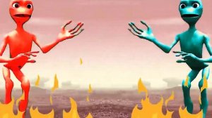 Зелёный человек танцует против зелёный человек танцует