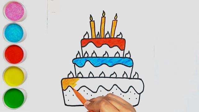 birthday cake drawing, Painting and Coloring for Kids & Toddlers | birthday cake drawing easy смотреть онлайн