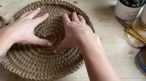 Корзина из джута крючком корзина с ручками на канате вяжем из джута крючком