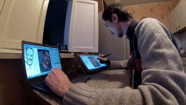 Speedpaint - Artem sketch portrait (Huion Kamvas Pro 13) смотреть онлайн