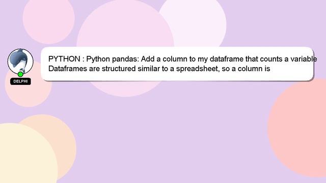 PYTHON : Python pandas: Add a column to my dataframe that counts a variable смотреть онлайн