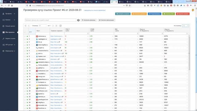Массовая проверка ссылочных сайтов на КАЧЕСТВО и траст с помощью автоматического сервиса Чектраст. смотреть онлайн