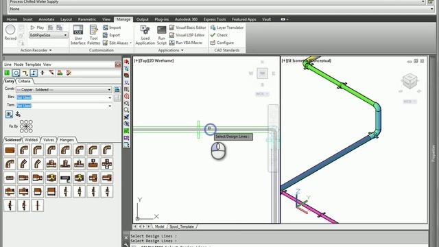 Fabrication CAD MEP 2014 Bidirectional Design Line and Attacher method смотреть онлайн