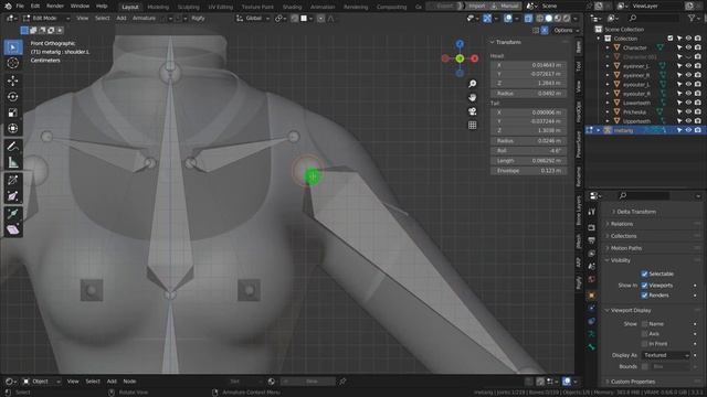 Риггинг персонажа в Blender c помощью аддона Rigify. Размещаем кости. смотреть онлайн