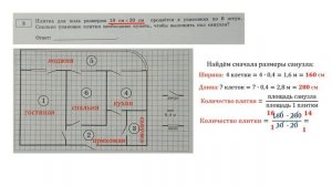 ОГЭ 2021. Математика. Задания 1 - 5. План квартиры с закруглённой лоджией.