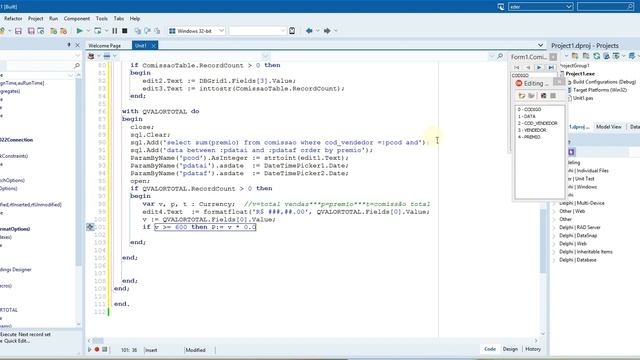 FUNÇÕES SQL DE GRUPOS DE VALORES SUM AVG MAX MIN - DELPHI 10.3 смотреть онлайн