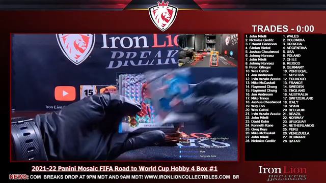 2021-22 Panini Mosaic FIFA Road To World Cup Hobby 4 Box #1