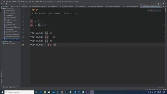 Increment and Decrement Operators - PHP - P18 смотреть онлайн
