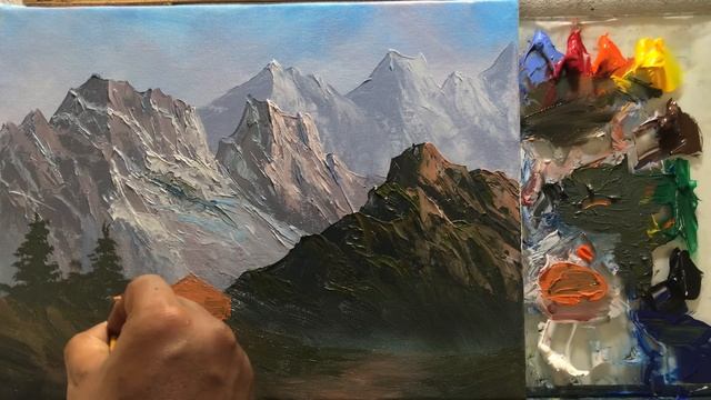 Easy Landscape Painting | Step By Step Painting Tutorial | How to Paint Landscape| Scenery Landscap смотреть онлайн