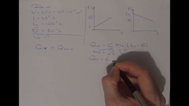 Физика: В калориметр налили 0,5 л воды при температуре 20 градусов Цельсия. Сколько кипятка надо смотреть онлайн