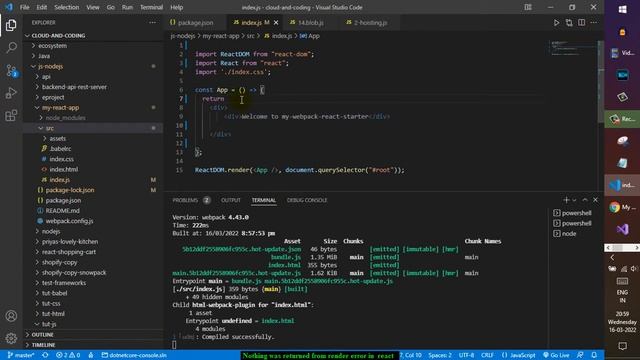 Nothing was returned from render error in react | return statement is missing смотреть онлайн