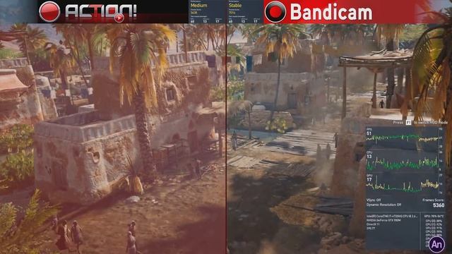 Action VS Bandicam VS OBS Studio - Game Recording Test