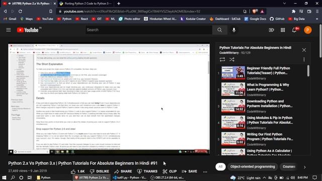 Understanding the difference between Python 2x and Python 3x with CodeWithHarry смотреть онлайн