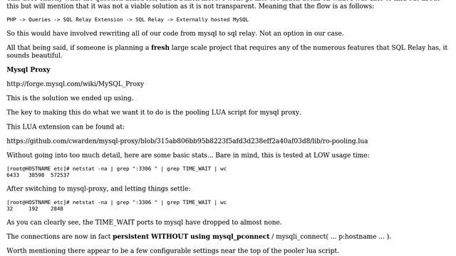 Databases: PHP -＞ Mysql persistent connection pooling WITHOUT mysql_pconnect - Possible? смотреть онлайн