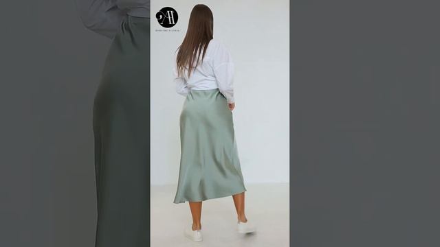 Юбка шёлковая - оливковая смотреть онлайн