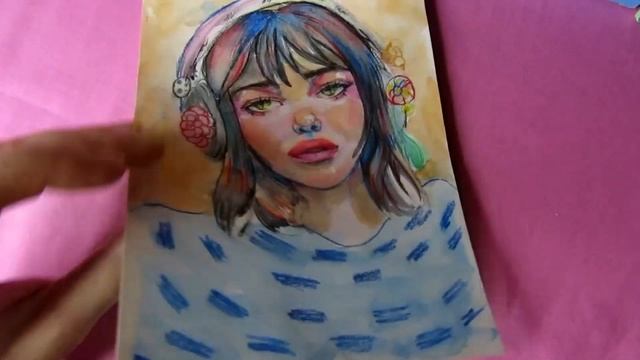 Обзор скетчбука-портреты цветными карандашами. смотреть онлайн