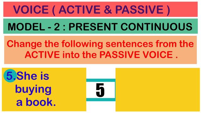 VOICE ( ACTIVE & PASSIVE ) MODEL - 2 : PRESENT CONTINUOUS смотреть онлайн