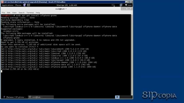 Installing a SIP phone client, SFLphone, on Kali Linux смотреть онлайн